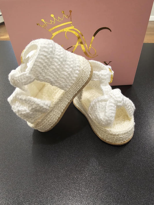 Sandalias para bebé hechas a mano, artesanales, 0 a 3 meses