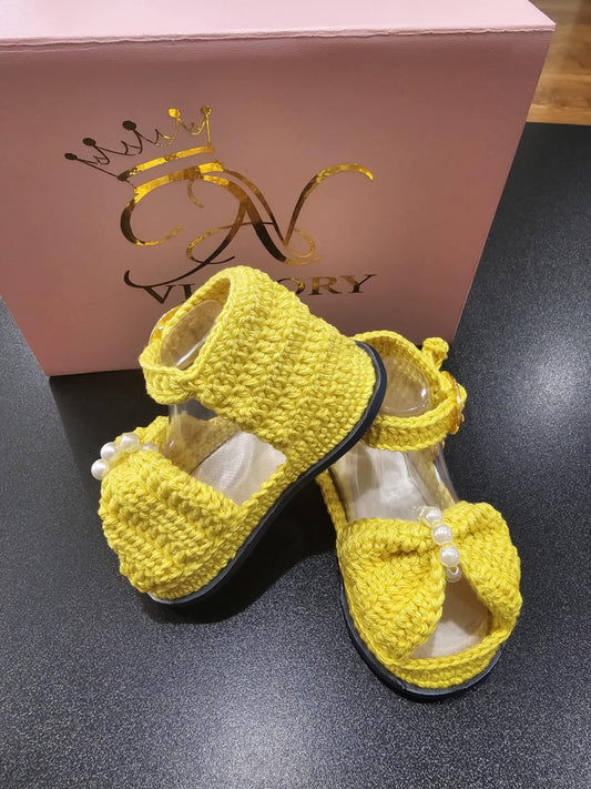 Sandalias a Crochet para Bebé 0 a 3 Meses Tejidas a Mano