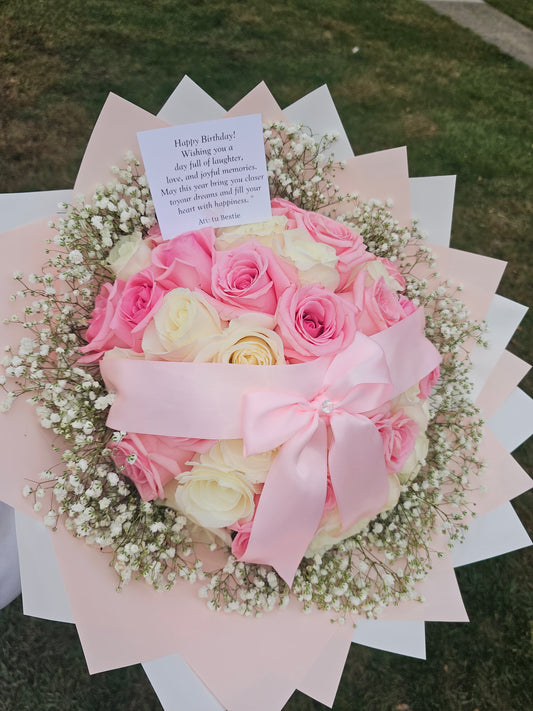 Ramo Espectacular de 40 Rosas Rosadas y Blancas | Elegancia y Dulzura Long Island NY