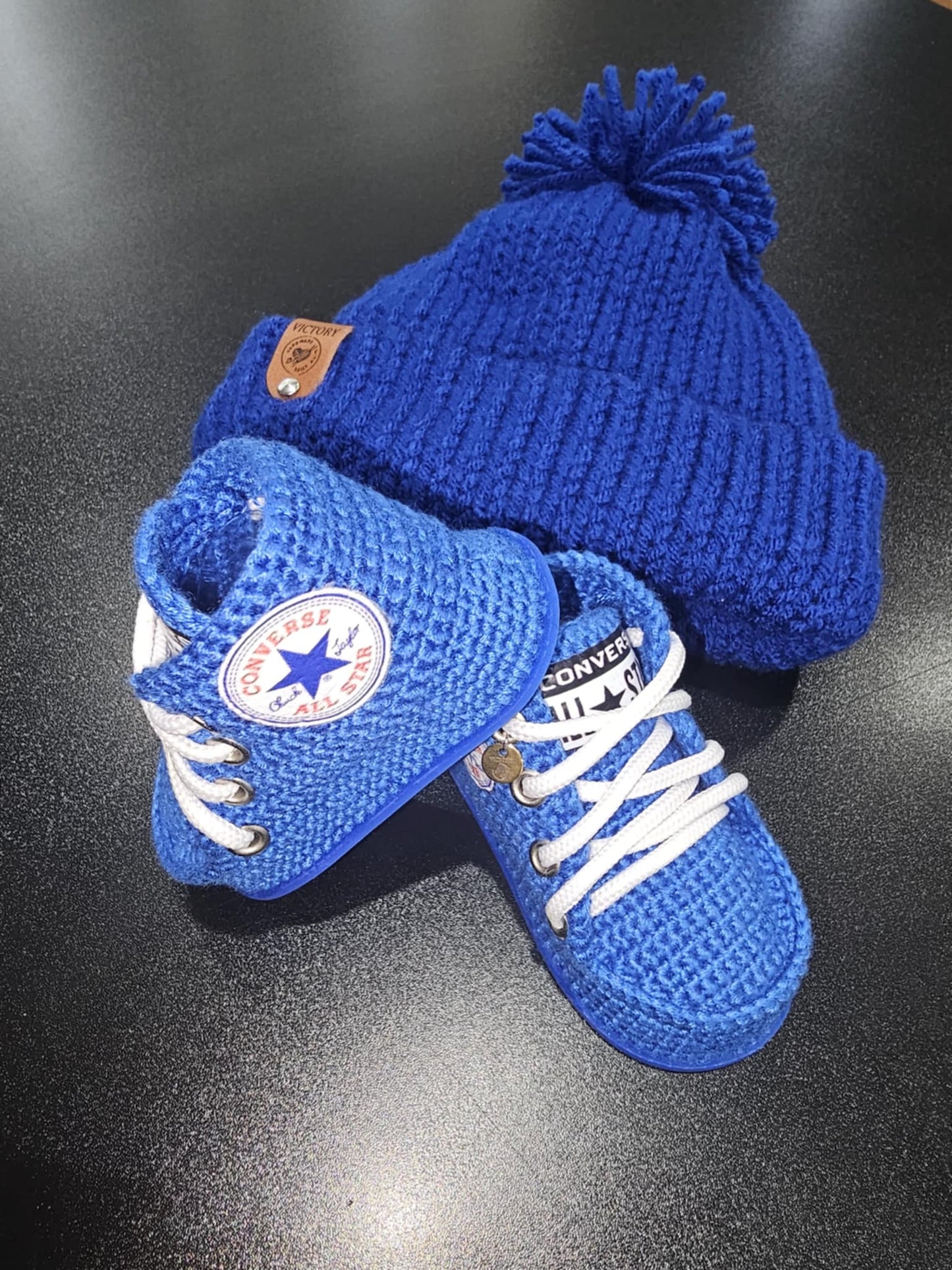 Zapatitos a crochet hechos a mano, 0 a 3 meses, para varón