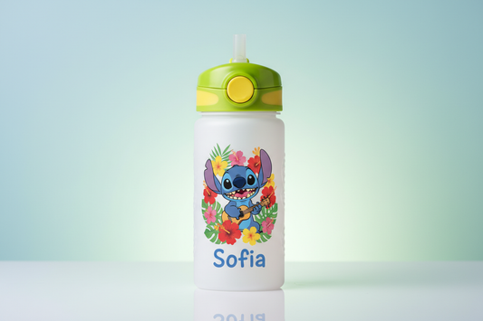 Vaso Personalizado con Nombre - Estilo Cilíndrico con Tapón de Botón