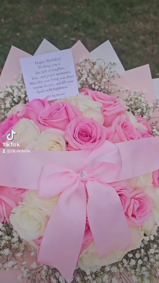 Ramo Espectacular de 40 Rosas Rosadas y Blancas | Elegancia y Dulzura Long Island NY