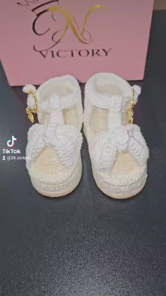 Sandalias para bebé hechas a mano, artesanales, 0 a 3 meses