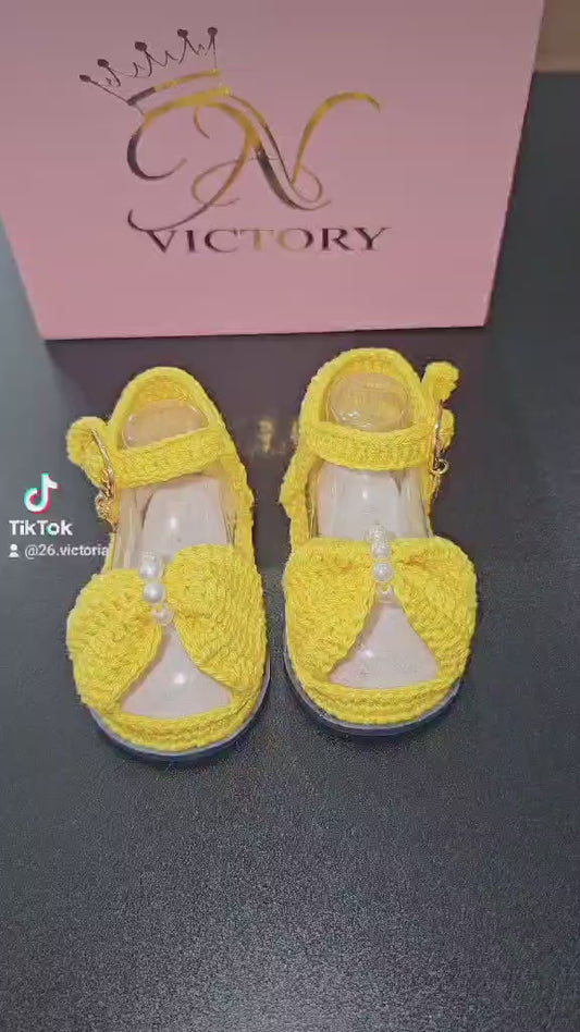 Sandalias a Crochet para Bebé 0 a 3 Meses Tejidas a Mano