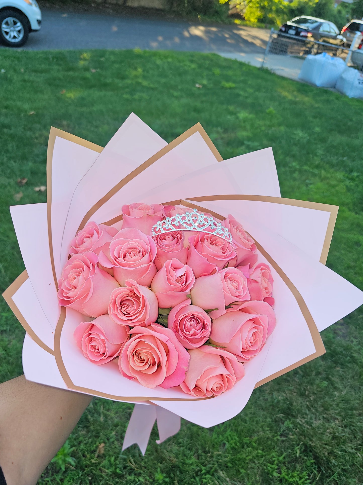 Ramo Dulce de 18 Rosas Rosadas | Gratitud y Cariño Long Island NY