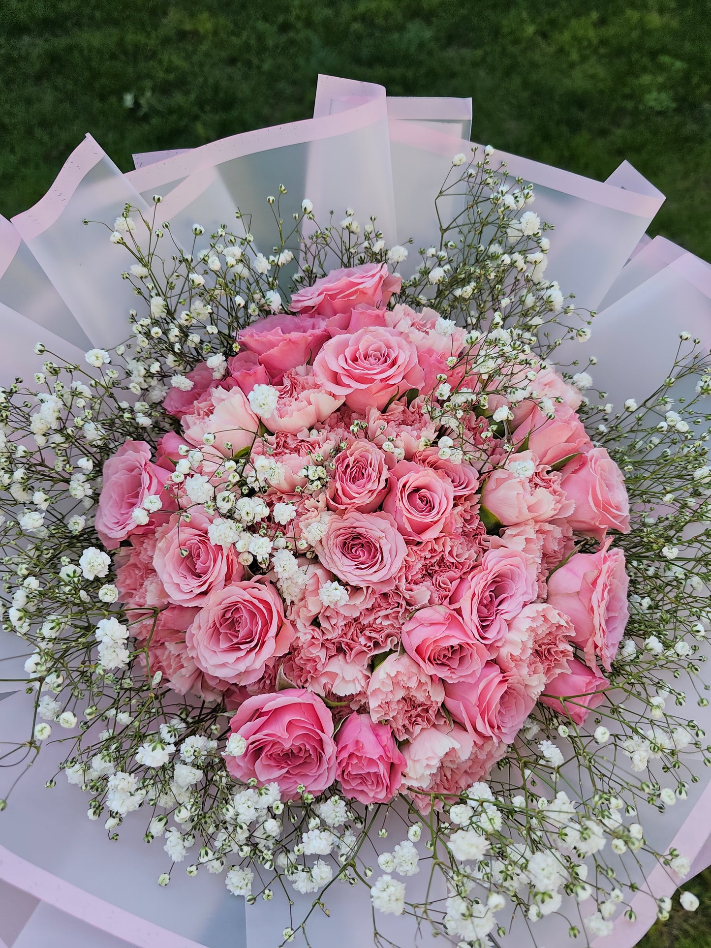 Ramo Mixto Claveles y Rosas Rosadas | Larga Duración Long Island NY